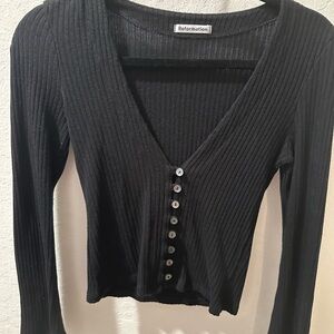 Reformation Gellar Knit Top; Black; XS